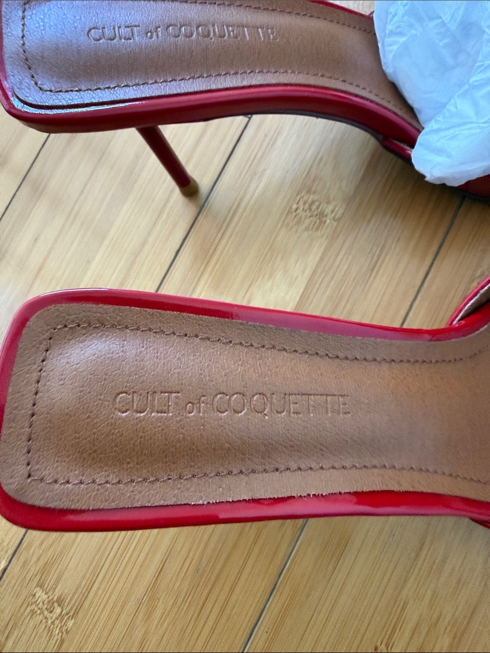 Cult of Coquette Red Patent Pointed-Toe heels never worn. 7.5 - Picture 2 of 6